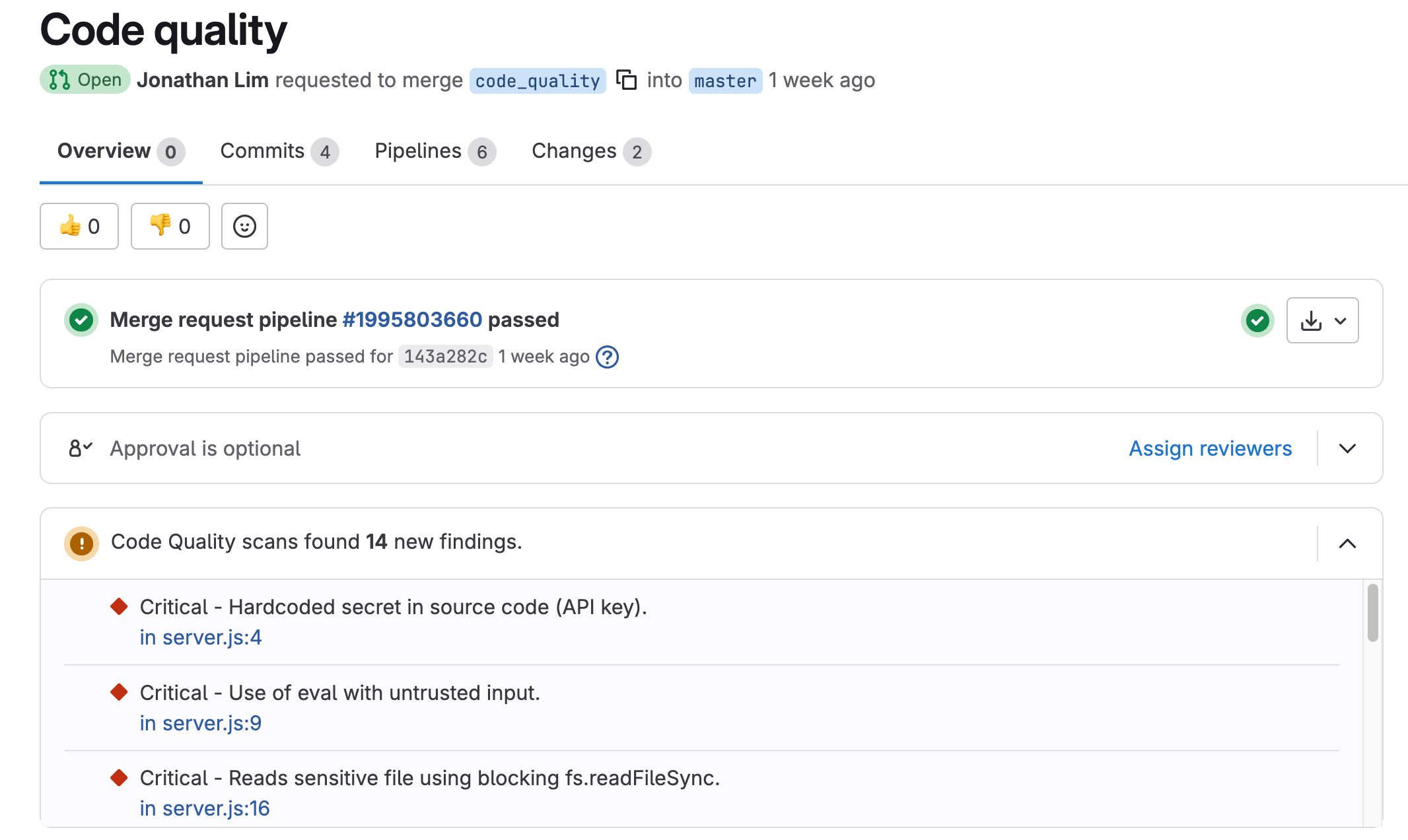 GitLab Merge Request Widget
